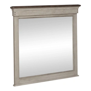 Liberty Furniture Ivy Hollow Rectangular Wood Landscape Mirror, Weathered Linen/Dusty Taupe