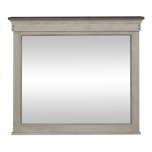 Liberty Furniture Ivy Hollow Rectangular Wood Landscape Mirror, Weathered Linen/Dusty Taupe