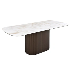 J&M Furniture LP 459T Ceramic/Wood Dining Table, Gold/Bronze