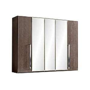Camelgroup, Italy Platinum 5-Door Wardrobe w/3 Mirror Doors, Brown