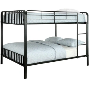 Furniture of America Clement Metal Bunk Bed, Full Size, Black