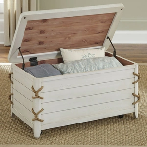 Liberty Furniture Dockside Wood Storage Trunk, White