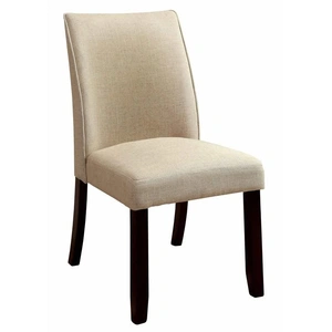 Furniture of America Cimma Fabric Dining Side Chair, Set of 2 in Ivory