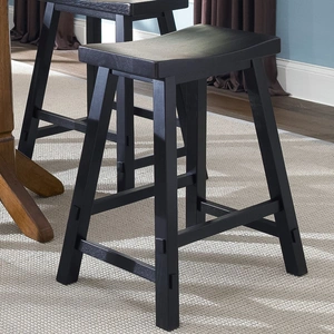 Liberty Furniture Creations Wood 24-inch Sawhorse Counter Stool, Black