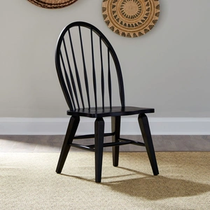 Liberty Furniture Hearthstone Ridge Windsor Back Side Chair, Black (Set of 2)