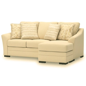 Ashley Furniture Lango Fabric L-Shaped Sectional Sofa w/Right Hand Chaise Facing & Queen Size Sleeper, Jute