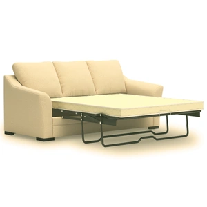 Ashley Furniture Lango Fabric L-Shaped Sectional Sofa w/Right Hand Chaise Facing & Queen Size Sleeper, Jute
