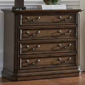 Liberty Furniture Amelia Wood 4-Drawer Lateral File Cabinet, Antique Toffee