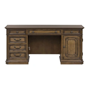 Liberty Furniture Amelia Wood 6-Drawer 1-Door Credenza, Antique Toffee