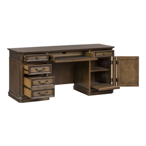 Liberty Furniture Amelia Wood 6-Drawer 1-Door Credenza, Antique Toffee