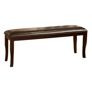 Furniture of America Woodside Leatherette/Wood Dining Bench, Dark Cherry/Espresso