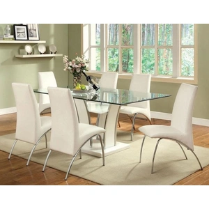 Furniture of America Glenview Glass/Lacquer/Wood Dining Set