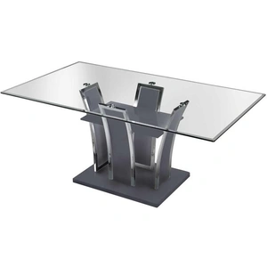 Furniture of America Glenview Glass/Lacquer/Wood Dining Table