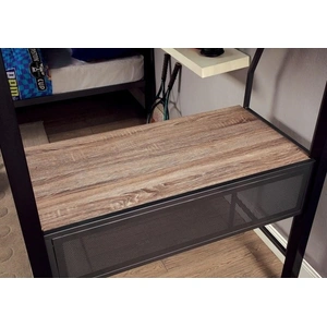 Furniture of America Ballarat Metal Triple Bunk Bed w/Desk, Twin Size, Silver