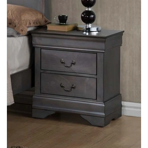 Lifestyle Furniture SM Lifestyle Louis Phillipe 4934 Wood Sleigh Bedroom Set, Gray