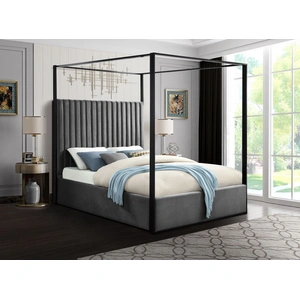 Meridian Furniture Jax Velvet Canopy Bed