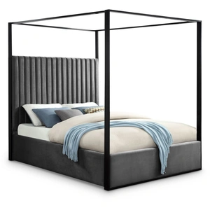 Meridian Furniture Jax Velvet Canopy Bed