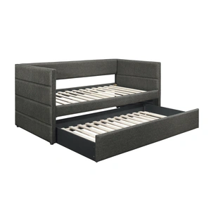 Homelegance Vining Fabric Daybed, Dark Gray