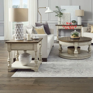 Liberty Furniture Morgan Creek Round Cocktail Table Set | Antique White | Liberty, Antique White/Wirebrushed Tobacco Accents