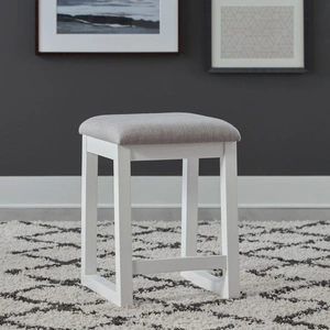 Liberty Furniture Palmetto Heights Polyester/Wood Console Stool, Shell White/Driftwood