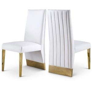 Meridian Furniture Porsha Dining Chair with Metal Legs (Set of 2)
