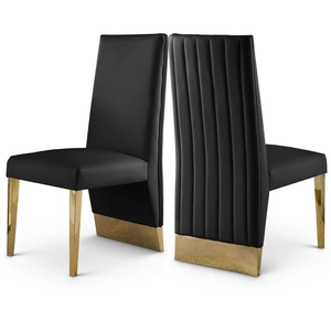 Meridian Furniture Porsha Dining Chair with Metal Legs (Set of 2)