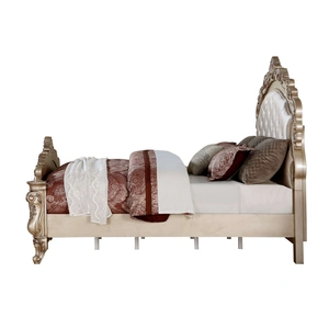 ACME Gorsedd Fabric Tufted Panel Bed, Antique White