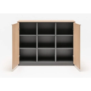 MDD Office Furniture Status Office Half-Bookcase w/Doors & Open Shelves
