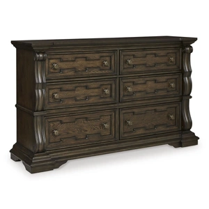 Ashley Furniture Ashley SM Maylee 6-Drawer Wood Veneer Dresser, Dark Brown