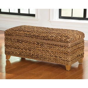 Coaster Laughton Hand-Woven Storage Trunk, Amber