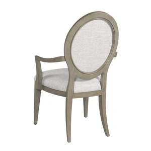 American Drew Milan Clover Fabric/Wood Arm Chair, White Oak/Beige