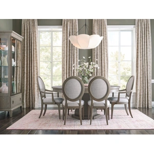 American Drew Milan Clover Fabric/Wood Arm Chair, White Oak/Beige