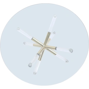 Meridian Furniture Mercury 48-inch Round Glass Dining Table with Acrylic & Gold Metal Base