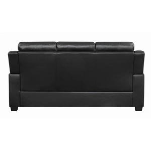 Coaster Finley Tufted Leatherette Living Room Set, Black