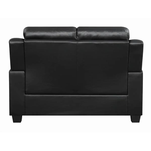 Coaster Finley Tufted Leatherette Loveseat in Black