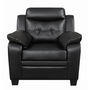Coaster Finley Tufted Leatherette Chair, Black