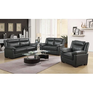 Coaster Arabella Pillow Top Leatherette Living Room Set, Grey
