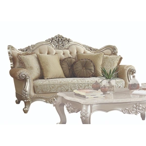 ACME Bently Fabric Tufted Sofa, Pearl/Champagne
