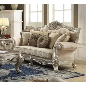 ACME Bently Fabric Tufted Living Room Set, Pearl/Champagne