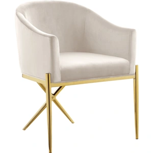 Meridian Furniture Xavier Velvet Dining Chair with Gold Steel Legs