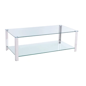 Chintaly Imports 5080 Glass Coffee Table w/Shelf