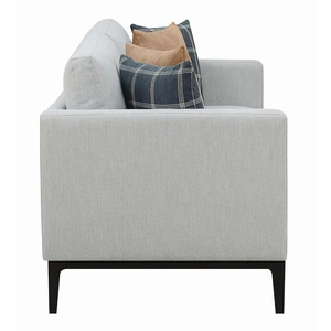 Coaster Apperson Cushioned Back Linen Fabric Sofa, Light Grey
