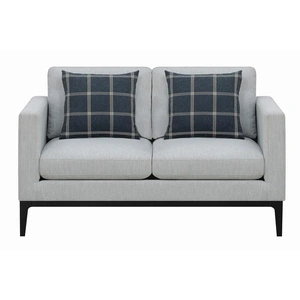 Coaster Apperson Cushioned Back Fabric Loveseat in Light Grey