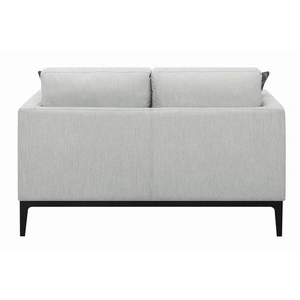 Coaster Apperson Cushioned Back Fabric Loveseat in Light Grey