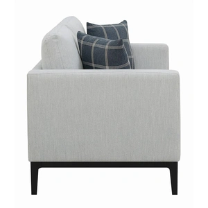 Coaster Apperson Cushioned Back Fabric Loveseat in Light Grey