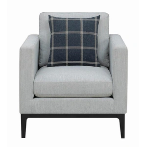 Coaster Apperson Cushioned Back Fabric Arm Chair in Light Grey