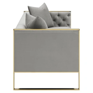 Coaster Eastbrook Tufted Back Velvet Sofa, Grey