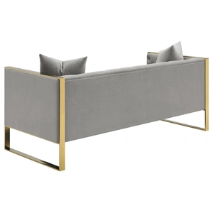 Coaster Eastbrook Tufted Back Velvet Sofa, Grey