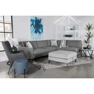 Coaster Clint Fabric Storage Ottoman with Tapered Legs, Multi-color
