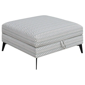 Coaster Clint Fabric Storage Ottoman with Tapered Legs, Multi-color